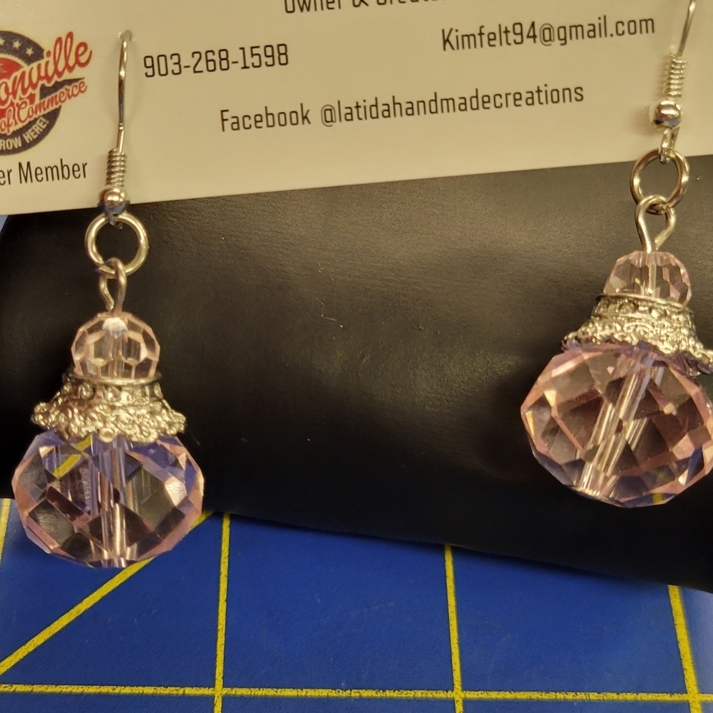 La Ti Da Handmade Creations Pink Stone Silver Accent
